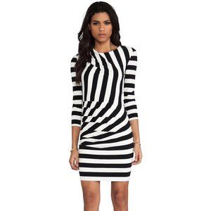 Juicy Couture Promenade Stripe ¾ Sleeve Dress Size Small Y2K Print Party